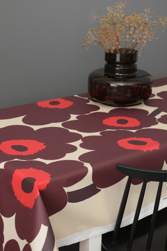 UNIKKO -akryylipinnoitettu puuvilla tummanpunainen